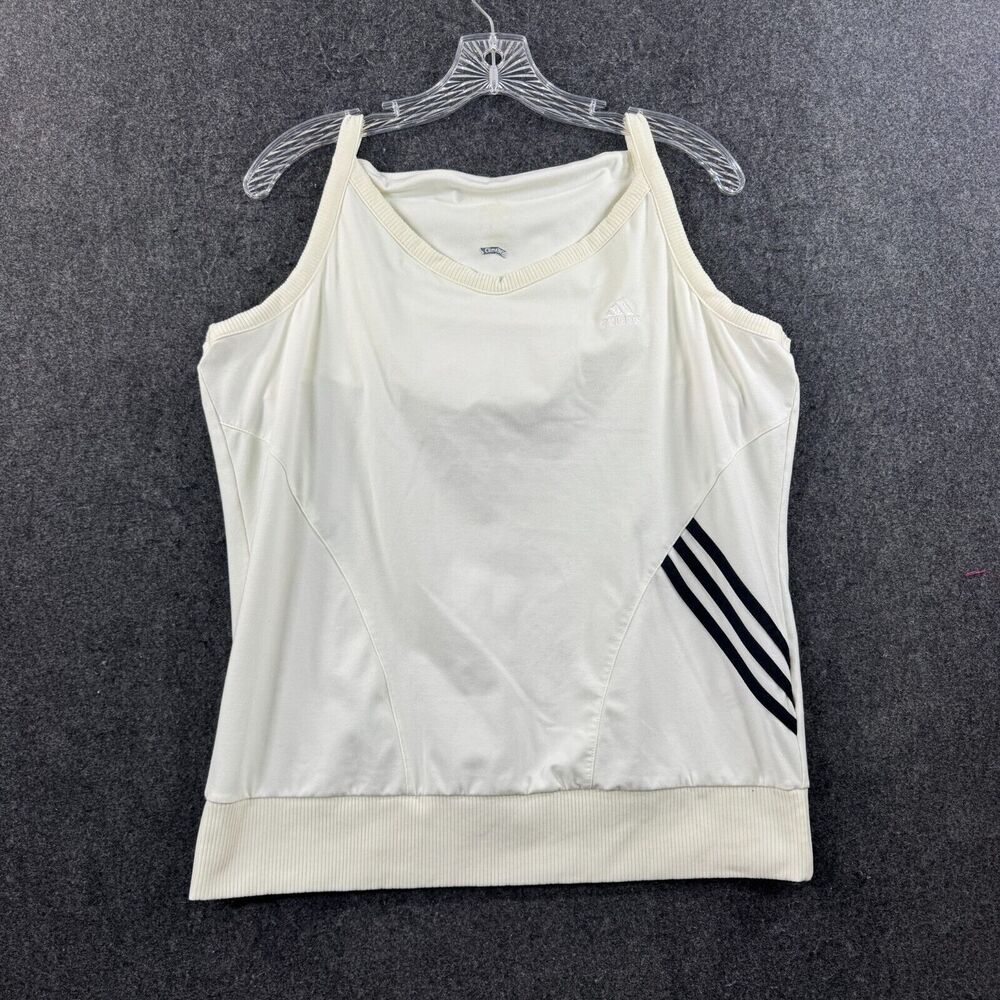 Adidas Tank Top Women's Extra Large White Ivory Three Stripe Stap